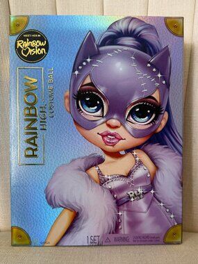 NEW Rainbow High VIOLET Willow CAT Costume Ball NIP purple mask doll box NIB